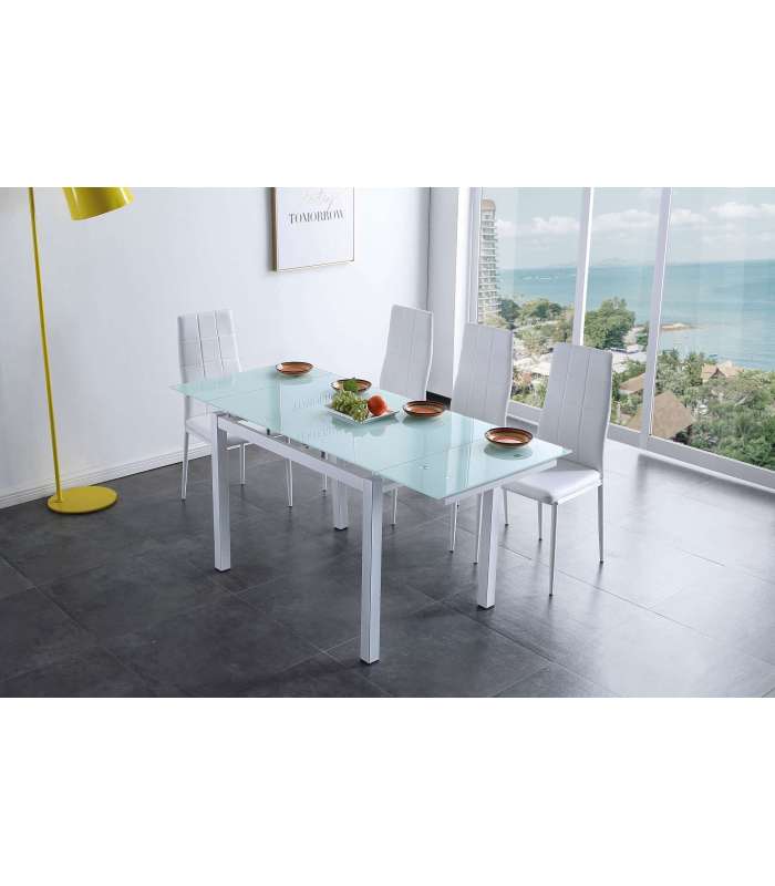 Table à manger extensible Milan deux couleurs au choix 75