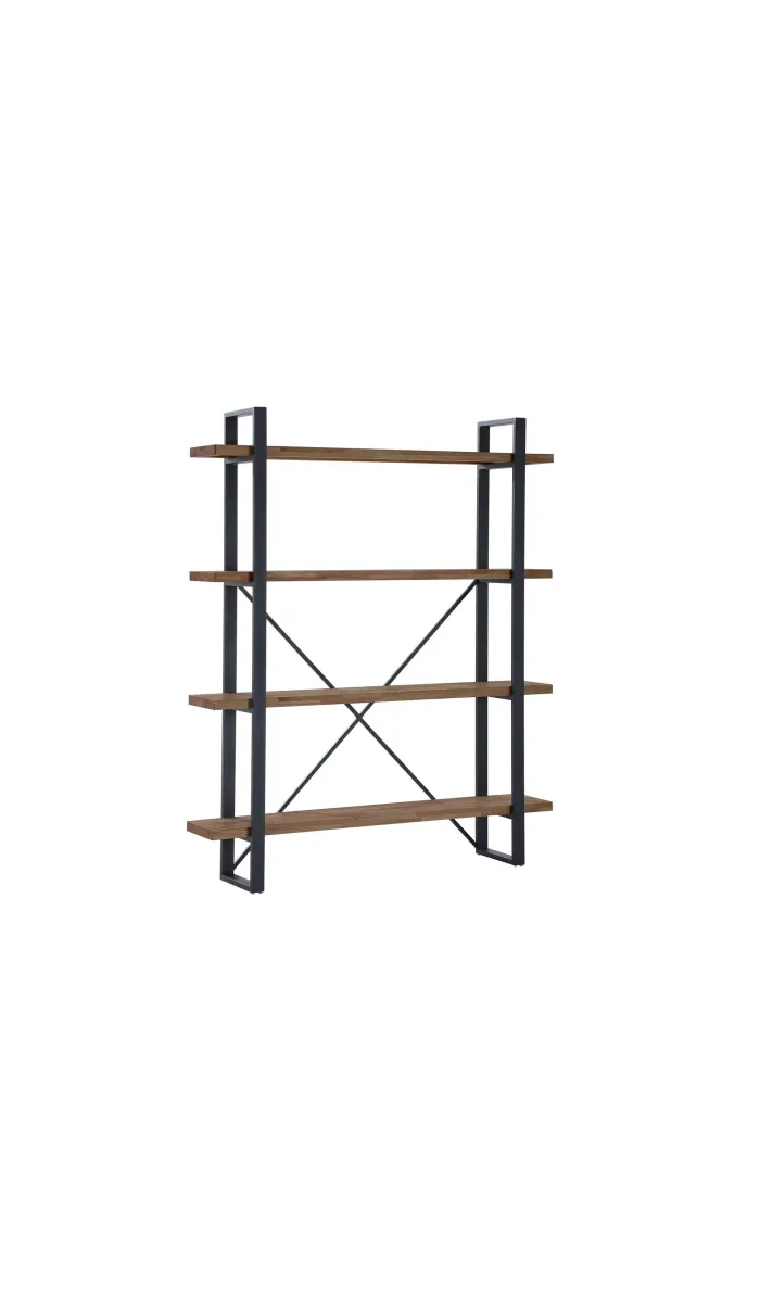 Estantería alta Plank, roble americano y negro, 180cm