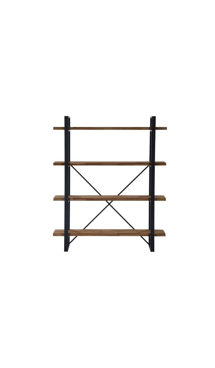 Estantería alta Plank, roble americano y negro, 180cm