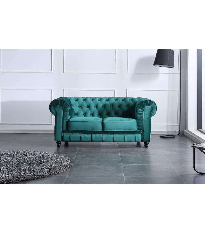 copy of 1, 2 or 3 seater Chesterfield sofa in Velvet fabric or