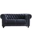 Canapé Chesterfield 2 places en tissu velours ou semi-cuir 166 cm(largeur) 75 cm(hauteur) 84 cm(profondeur).