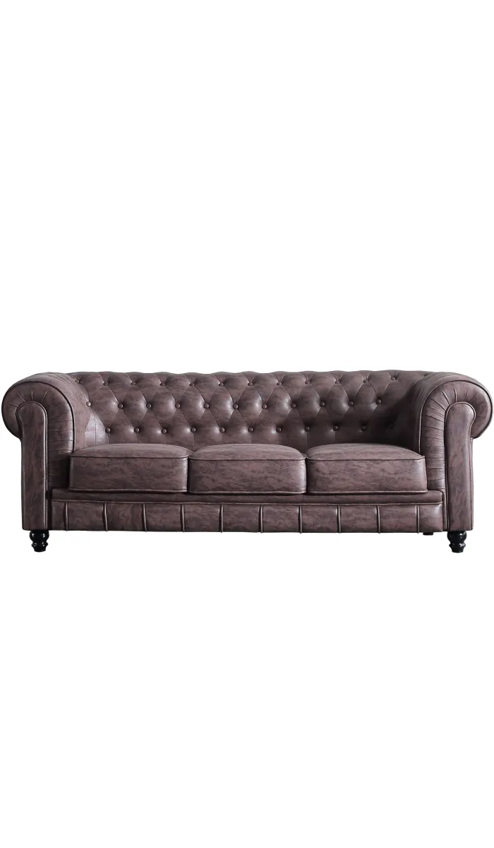 Sofá Chesterfield 3 plazas, lujo y confort.