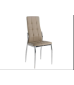 Pack de 4 sillas modelo Camila acabado en polipiel capuchino, 46 x 54 x 101/48 cm (largo x ancho x alto)