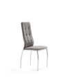 Pack de 4 sillas modelo Petra tapizado en tela gris claro, 46 x 54 x 101/48 cm (largo x ancho x alto)