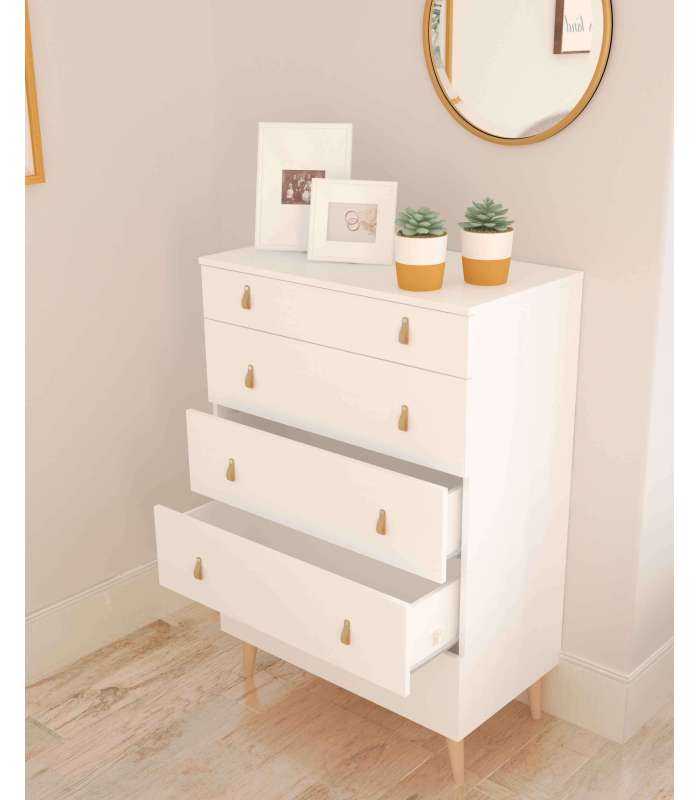 copy of Chifonier 6 White Lacquered Bedroom Drawers