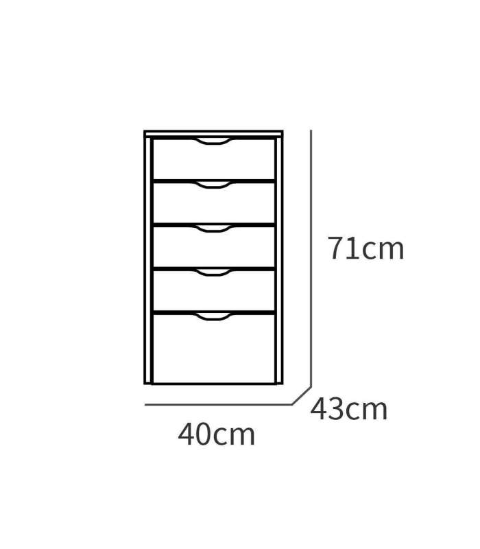 Drawer Eko 5 drawers in white.