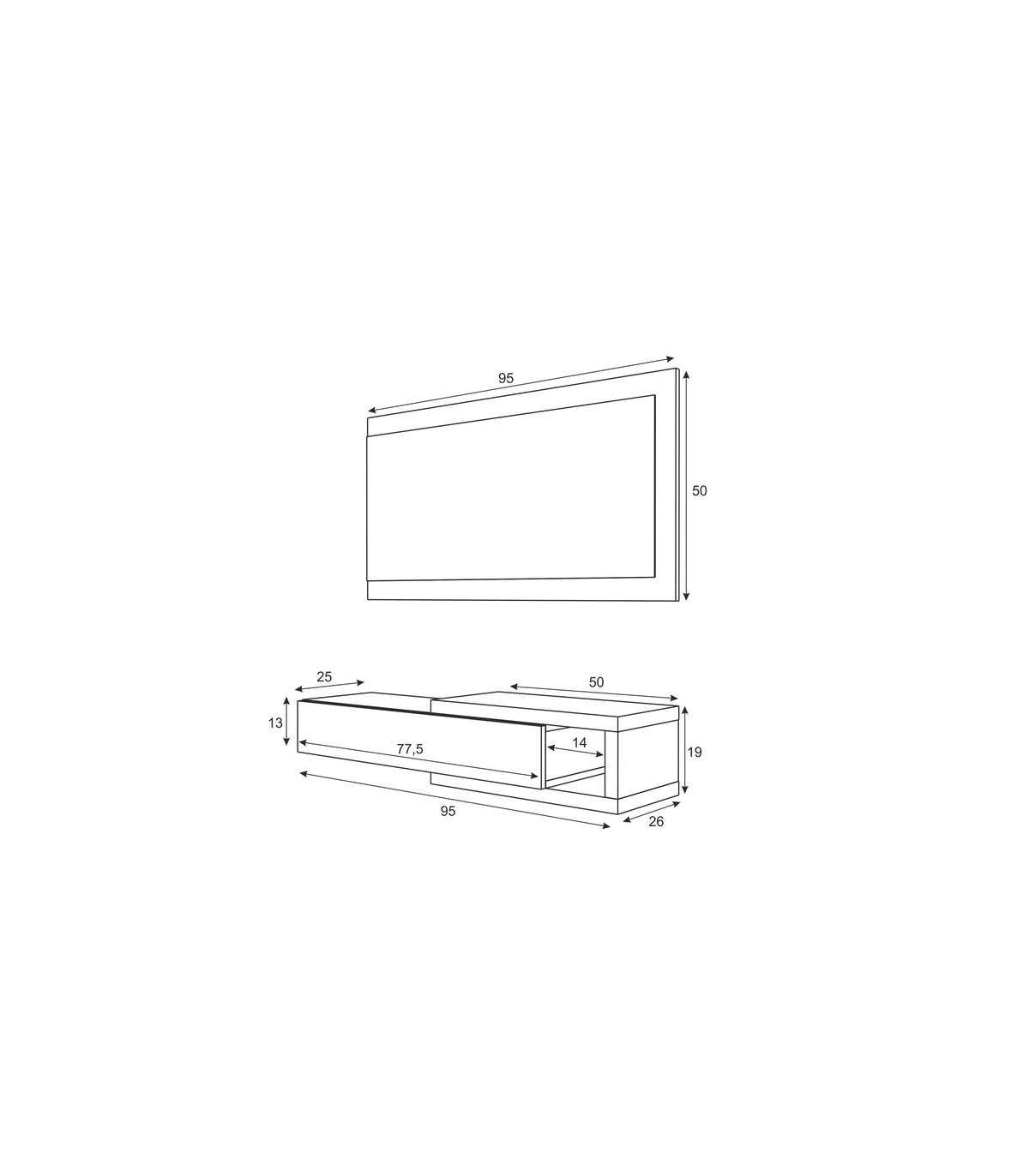 Mueble de entrada reversible 1 cajón + espejo 95 x 26 x 19 cm blanco artik