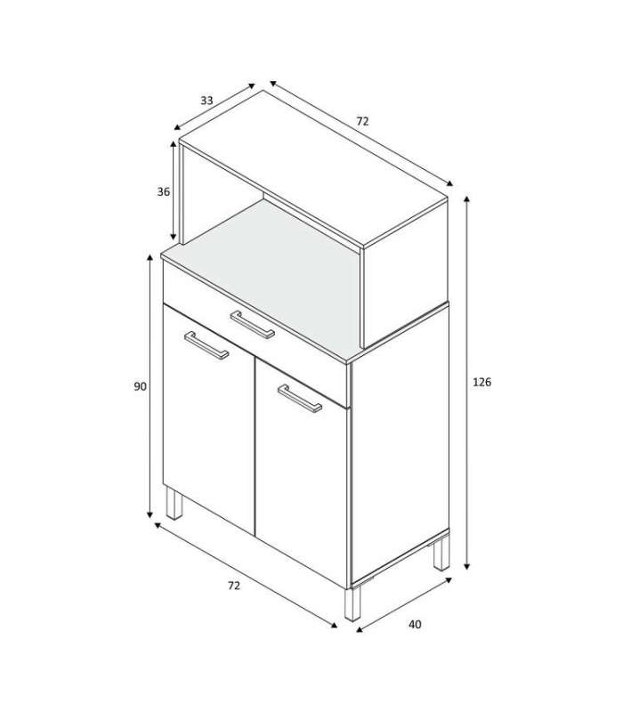 copy of Auxiliary microwave furniture one drawer and two doors