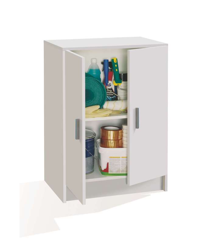 Armoire basse polyvalente Milan finition blanche 59 cm