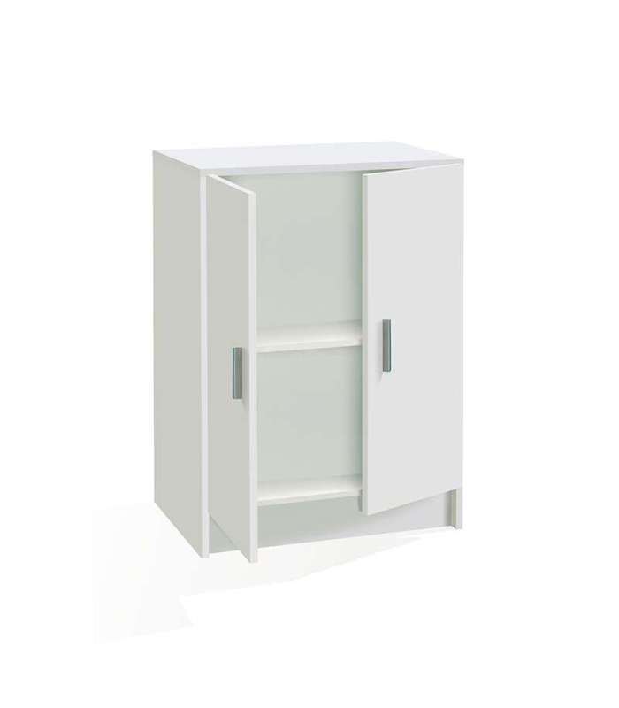 Armoire basse polyvalente Milan finition blanche 59 cm