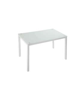 Ensemble de table et 4 chaises Alma en blanc.