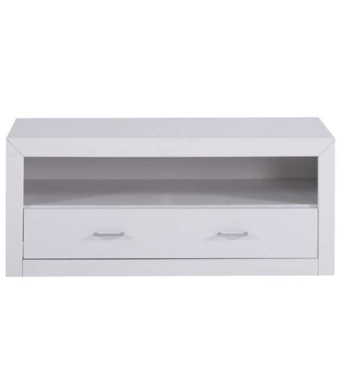 Table TV en finition laquée blanche 50 cm(hauteur)120