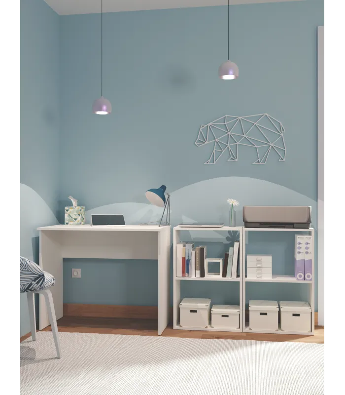 Mesa de despacho Turin blanca, 75x90x50 cm