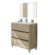 Mueble de lavabo Kalma en acabado color madera y blanco 90
