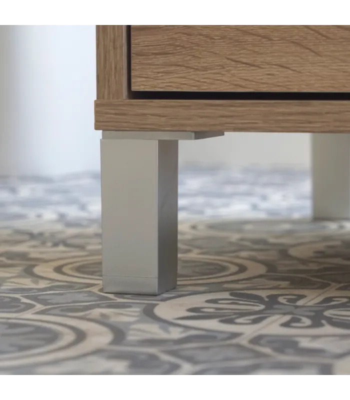 Mueble de lavabo cerámico roble cambrian, 90 cm