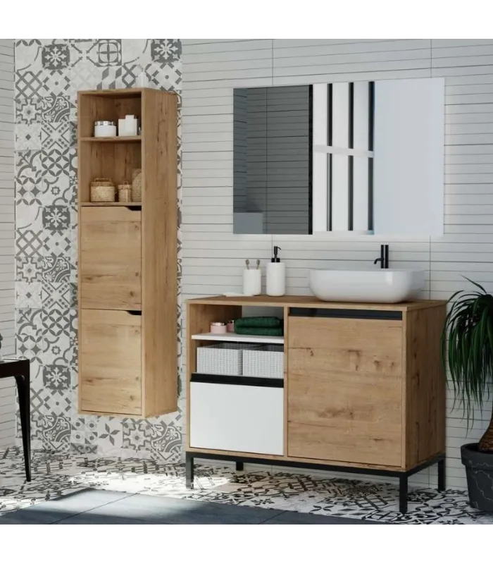 Columna baño Nadia roble gold 150 cm alta