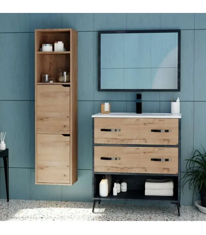 Columna baño Nadia roble gold 150 cm alta