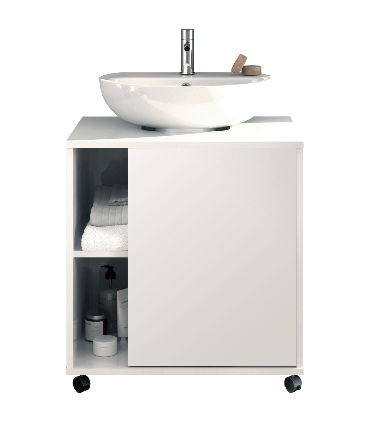 Mueble de Baño CAPRERA incluye lavabo y espejo 60x35Cm Blanco nórdico