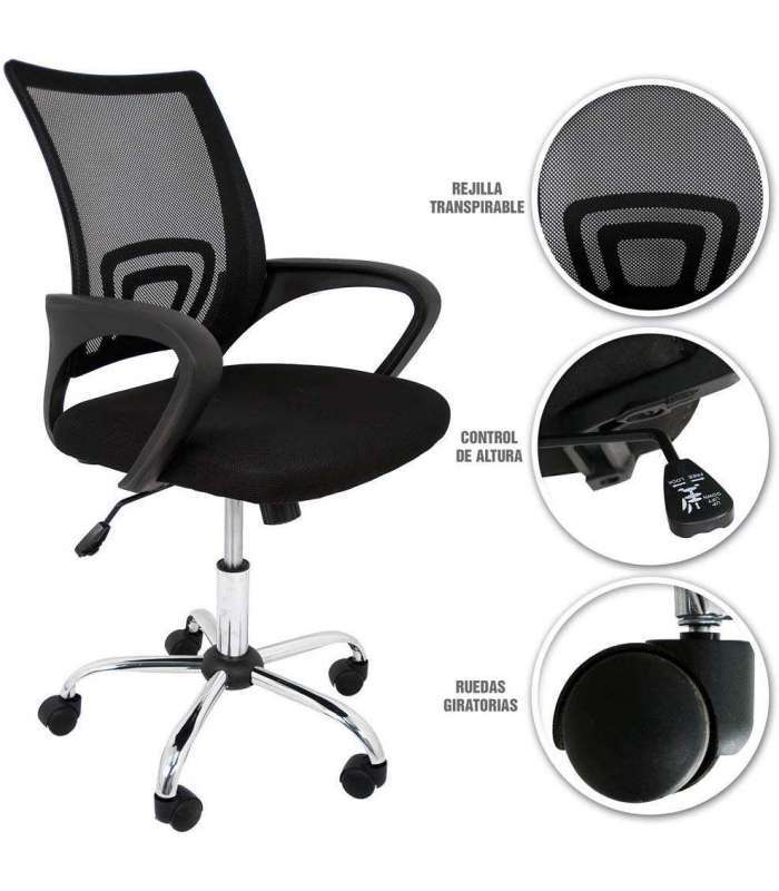 Silla despacho giratoria Logic en varios colores.GRUPO DP