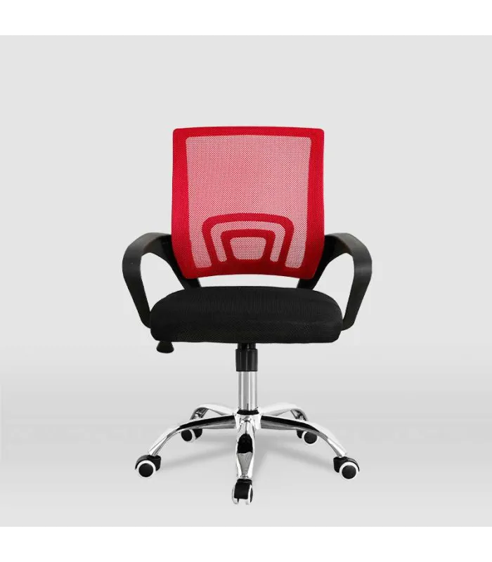 Silla de estudio juvenil Martina en rojo y negro