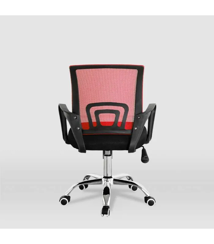 Silla de estudio juvenil Martina en rojo y negro
