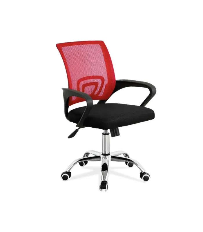 Silla de estudio juvenil Martina en rojo y negro