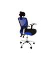 Cadeira de secretária Carla em azul e preto. Altura: 107-117, Largura: 64, Profundidade: 67