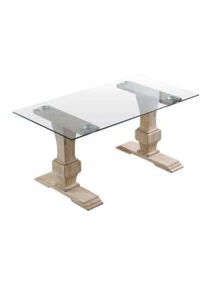 Mesa de jantar Versalhes em Carvalho e Vidro