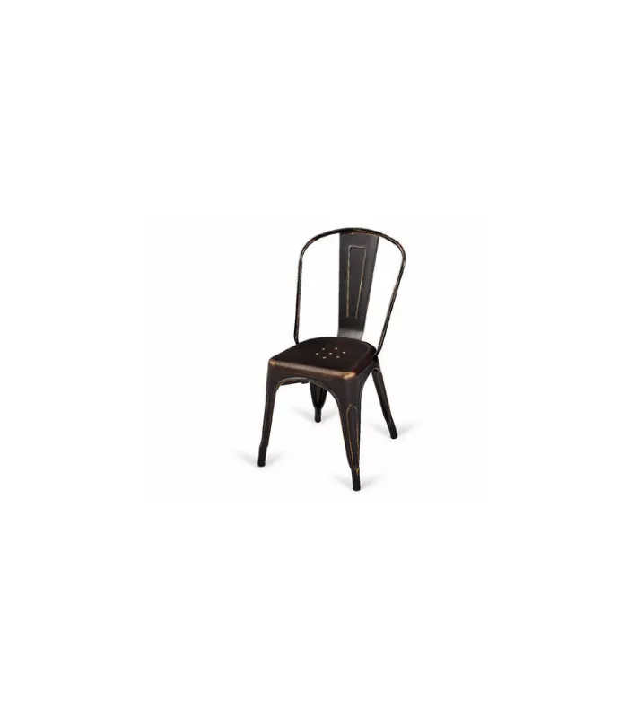 Pack de 4 sillas Tolix Vintage negras apilables