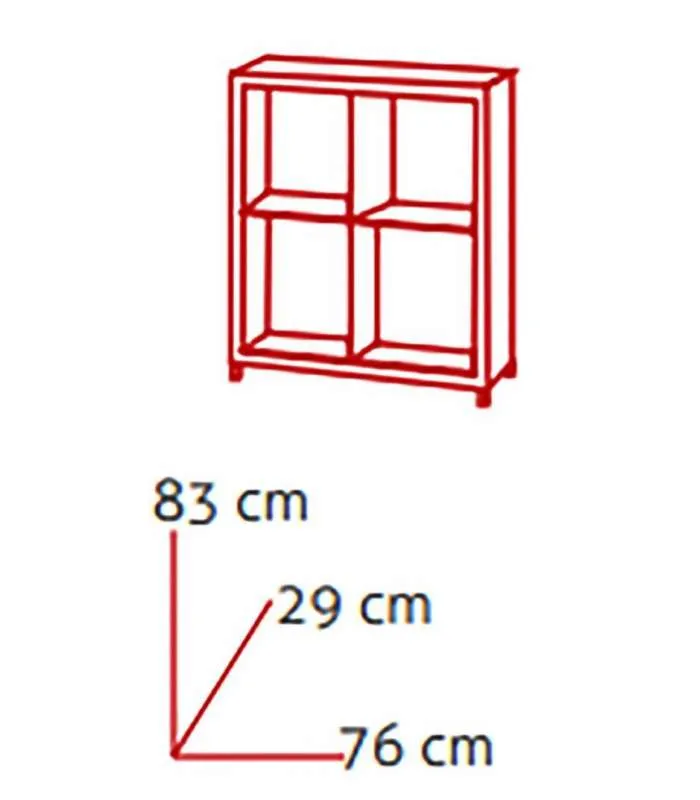 Estantería kubox 2x2 en acabado maple, 83 cm
