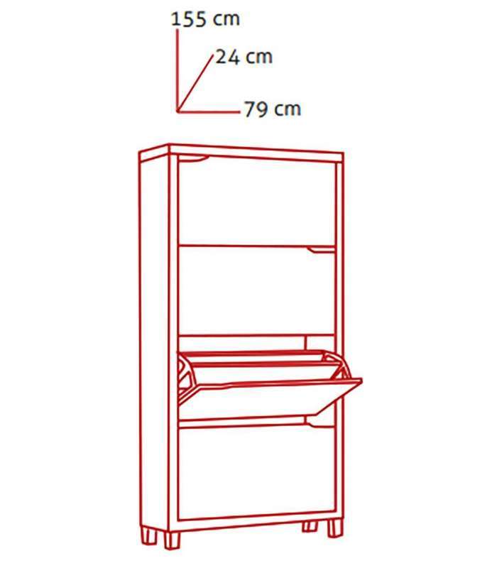 Calçado de 4 portas kubox de várias coresKitCloset Estantes para sapatos