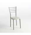 Pack de 2 sillas Berlin estructura gris tapizado crema, 90 cm(alto)38 cm(ancho)38 cm(largo)