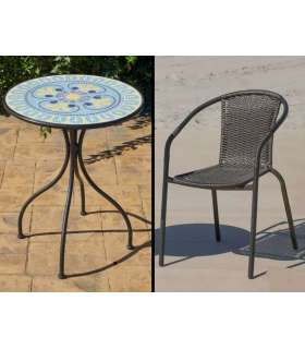 copy of Conjunto de mesa+4 sillones terraza jardin mosaico