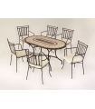 Conjunto de mesa + 4 poltronas + 4 almofadas Jardim de Malaya/Shifa