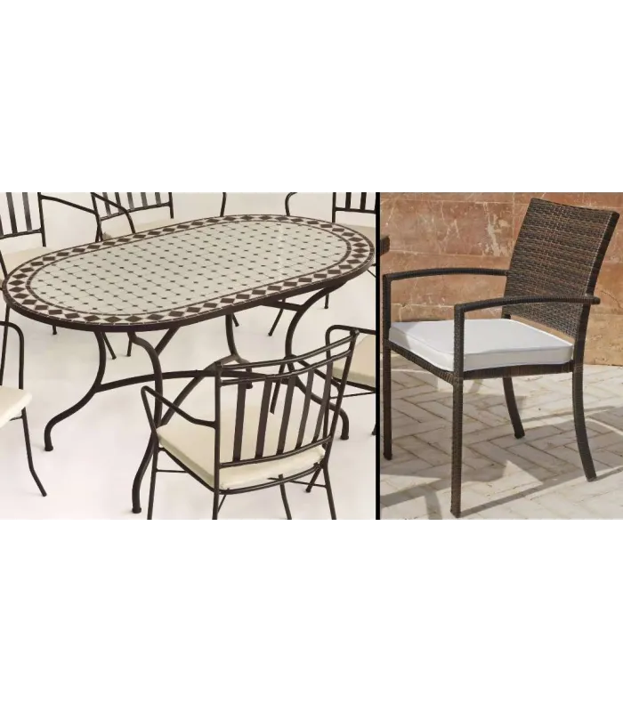 Conjunto de mesa y 4 sillones para jardín Sambala/Bahia
