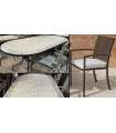 Conjunto de mesa y 6 sillones con cojines para terraza o jardin mosaico Montecarlo/Bahia-200/6.