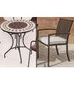 copy of Conjunto terraza jardín mesa + 4 sillones acero Oran/Brasil-75/4 en acabado color bronce