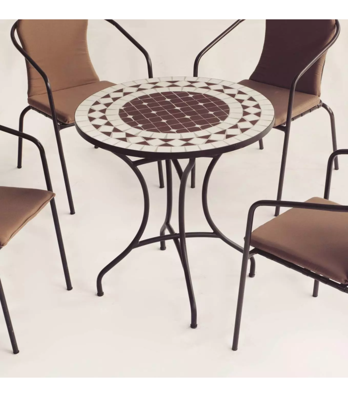 copy of Set terrace garden table + 2 armchairs steel Brazil-60.