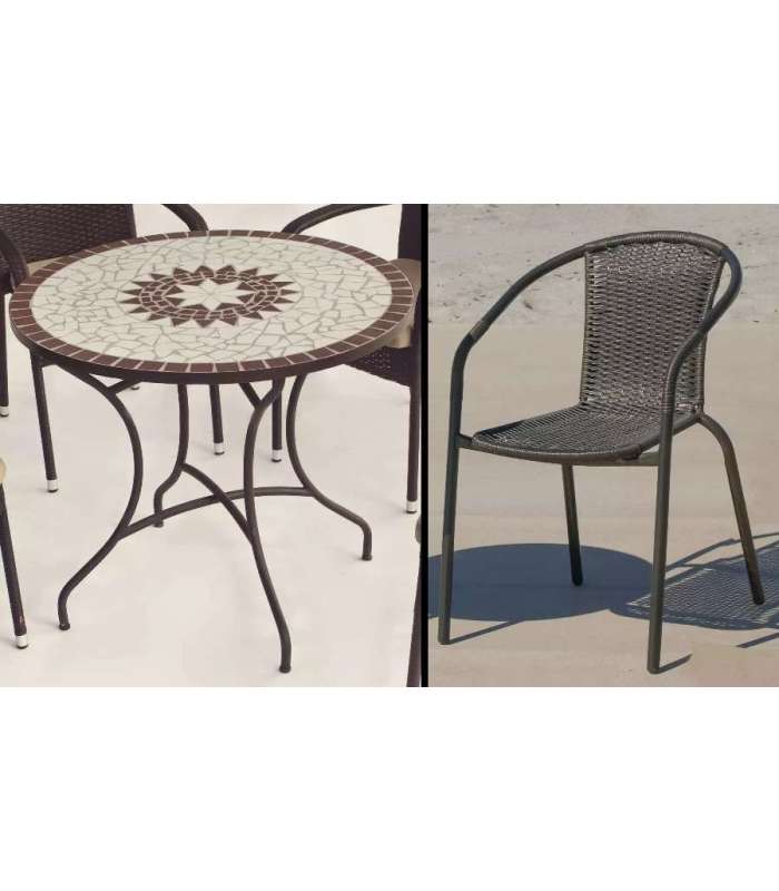 copy of Set terrace garden table + 2 armchairs steel Brazil-60.