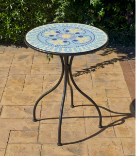 Table de terrasse de jardin en mosaïque Dorian-60, 60