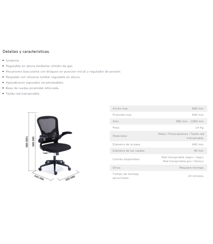 ADEC Sillas de oficina-gamer Silla giratoria regulable Lexi