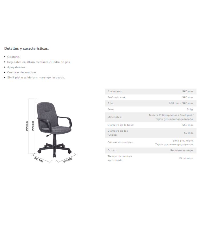 ADEC Sillas de oficina-gamer Sillon giratorio Genesis en simil