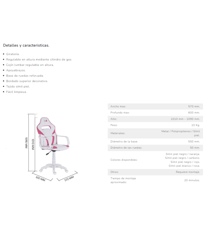 ADEC Sillas de oficina-gamer Silla Gaming XTR X10 de oficina