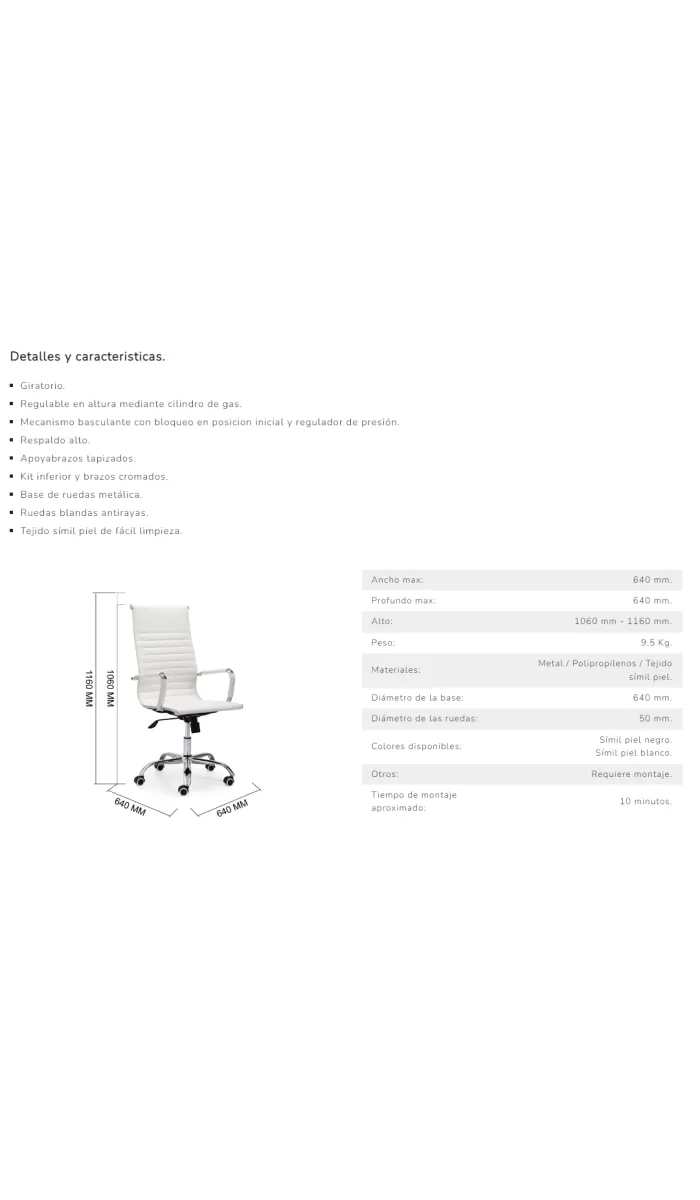 Letter swivel sillon in two colors leather simile.