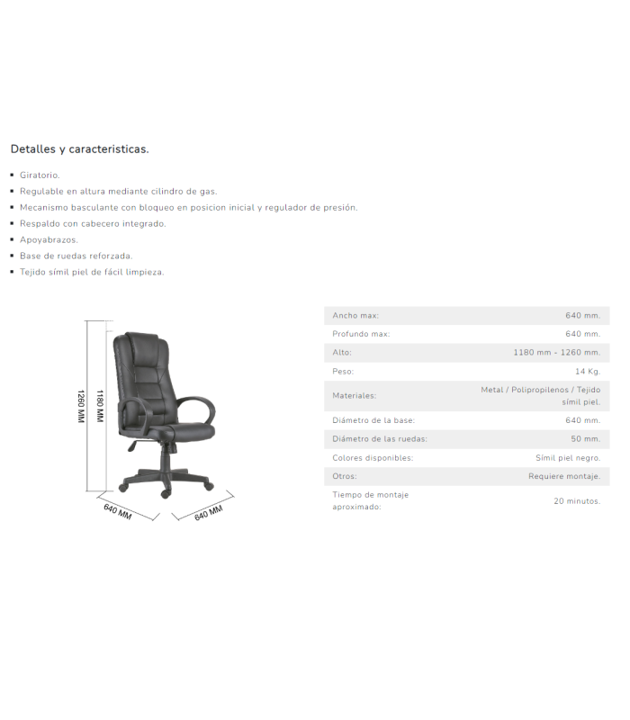 ADEC Sillas de oficina-gamer Sillón despacho negro giratorio