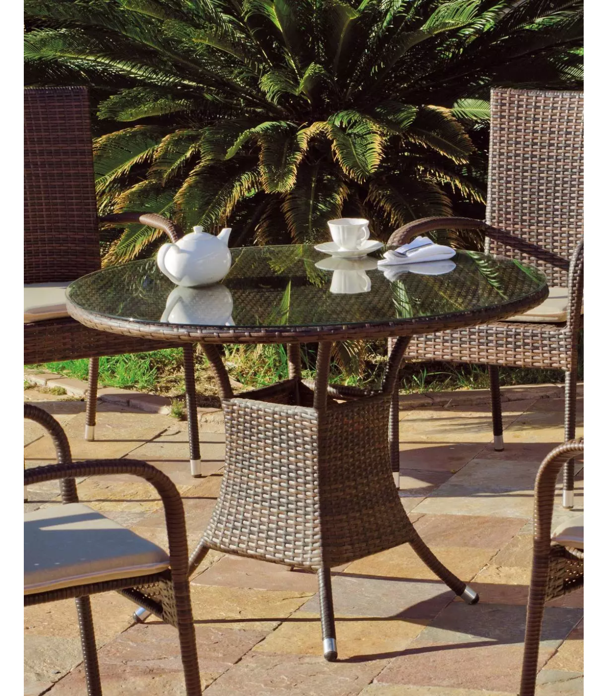 Conjunto terraza, color marrón mesa+4 Bahia -90/4.