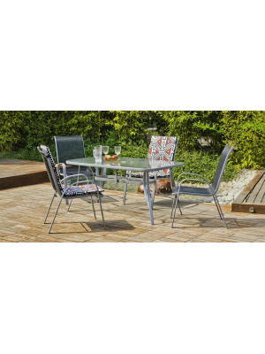 copy of Table set + 4 armchairs Macau-150/4 steel.