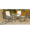 copy of Ensemble table + 4 fauteuils en acier Cordoba/Sulam-140/4 finition gris anthracite