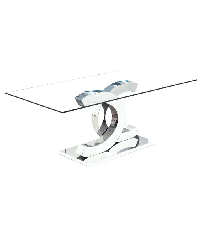 Mesa de centro Chanel, acero inoxidable, 45x110x60 cm