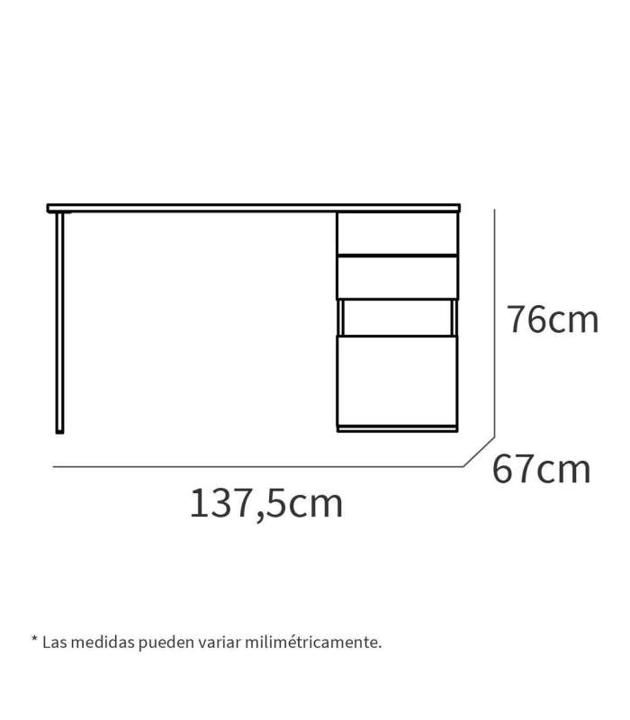 PTARCH Mesas ordenador-oficina Mesa de despacho Kiroba acabado